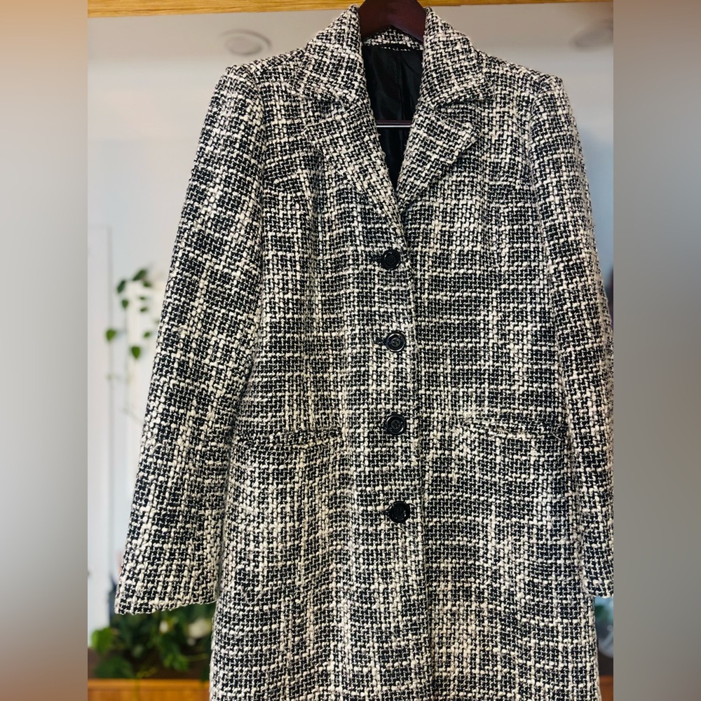 Reitmans-Black and White Wool Coat - Picture 3 of 10